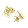 Oro Laminado Stud Earring, Gold Filled Style Polished, Golden Finish, 02.156.0610