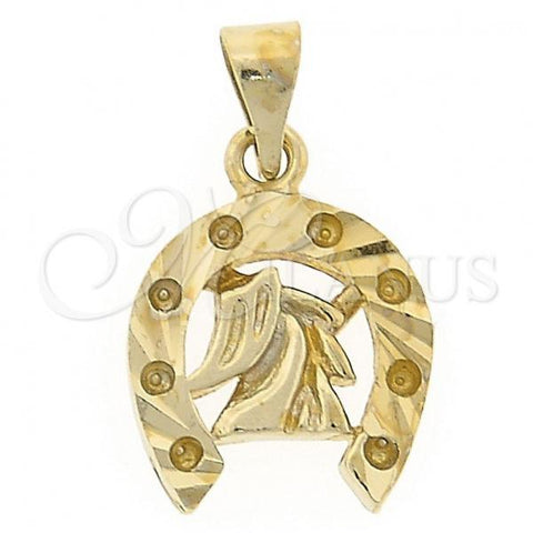 Oro Laminado Fancy Pendant, Gold Filled Style Buffalo Design, Golden Finish, 5.183.053