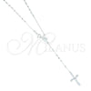 Sterling Silver Thin Rosary, Virgen Maria Design, Polished, Silver Finish, 09.392.0001