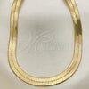 Oro Laminado Basic Necklace, Gold Filled Style Herringbone Design, Polished, Golden Finish, 5.221.004.1.20