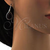 Rhodium Plated Dangle Earring, Teardrop Design, with Amethyst Swarovski Crystals, Polished, Rhodium Finish, 02.239.0016.5
