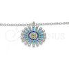 Sterling Silver Pendant Necklace, with Multicolor Micro Pave, Polished, Rhodium Finish, 04.336.0076.16