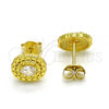 Sterling Silver Stud Earring, with White Cubic Zirconia, Polished, Golden Finish, 02.186.0146