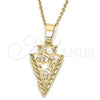 Oro Laminado Fancy Pendant, Gold Filled Style Diamond Cutting Finish, Golden Finish, 5.179.031