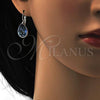 Rhodium Plated Leverback Earring, Teardrop Design, with Denin Blue Swarovski Crystals, Polished, Rhodium Finish, 02.239.0014.8