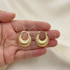 Oro Laminado Small Hoop, Gold Filled Style Hollow Design, Diamond Cutting Finish, Golden Finish, 02.163.0181.20