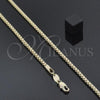 Oro Laminado Basic Necklace, Gold Filled Style Box Design, Polished, Golden Finish, 5.222.037.24