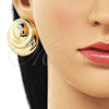 Oro Laminado Stud Earring, Gold Filled Style Hollow Design, Polished, Golden Finish, 02.428.0033