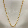 Oro Laminado Basic Necklace, Gold Filled Style Paperclip Design, Polished, Golden Finish, 04.58.0011.22