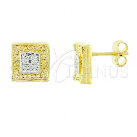 Oro Laminado Stud Earring, Gold Filled Style Polished, Two Tone, 02.55.0023 *PROMO*