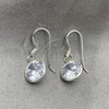 Sterling Silver Dangle Earring, with White Cubic Zirconia, Polished, Silver Finish, 02.394.0011