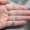 Sterling Silver Pendant Necklace, Teardrop Design, Polished, Silver Finish, 04.401.0028.18