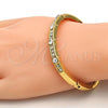 Gold Tone Individual Bangle, with White Crystal, Polished, Golden Finish, 07.252.0029.04.GT (05 MM Thickness, One size fits all)