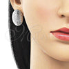 Rhodium Plated Stud Earring, Hollow Design, Polished, Rhodium Finish, 02.411.0039.1