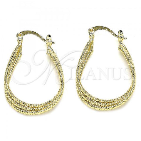 Oro Laminado Small Hoop, Gold Filled Style Diamond Cutting Finish, Golden Finish, 02.170.0319.20