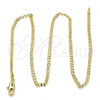 Oro Laminado Basic Necklace, Gold Filled Style Curb Design, Polished, Golden Finish, 5.222.008.18