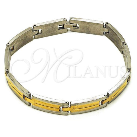 Stainless Steel Solid Bracelet, Polished, Two Tone, 03.114.0390.1.08