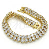 Oro Laminado Tennis Bracelet, Gold Filled Style with White Cubic Zirconia, Polished, Golden Finish, 03.284.0016.09