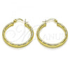 Oro Laminado Medium Hoop, Gold Filled Style Diamond Cutting Finish, Golden Finish, 02.213.0254.1.30
