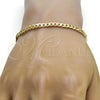 Gold Tone Basic Bracelet, Pave Cuban Design, Polished, Golden Finish, 04.242.0036.09GT