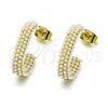 Oro Laminado Stud Earring, Gold Filled Style with Ivory Pearl, Polished, Golden Finish, 02.379.0045
