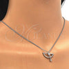 Sterling Silver Pendant Necklace, with White Cubic Zirconia, Polished, Rhodium Finish, 04.336.0059.16