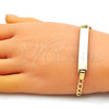 Oro Laminado ID Bracelet, Gold Filled Style Polished, Golden Finish, 03.380.0132.07
