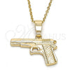 Oro Laminado Fancy Pendant, Gold Filled Style Diamond Cutting Finish, Golden Finish, 5.183.040