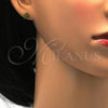 Stainless Steel Stud Earring, Star Design, with Dark Peridot Crystal, Polished, Golden Finish, 02.271.0021.4