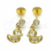 Oro Laminado Stud Earring, Gold Filled Style Bird Design, Polished, Golden Finish, 02.09.0162