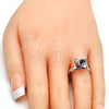 Rhodium Plated Multi Stone Ring, Butterfly Design, with Rosaline Swarovski Crystals, Polished, Rhodium Finish, 01.239.0007.5 (One size fits all)