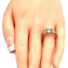 Oro Laminado Multi Stone Ring, Gold Filled Style with White Cubic Zirconia, Polished, Golden Finish, 01.284.0017.07 (Size 7)