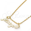 Oro Laminado Pendant Necklace, Gold Filled Style Nameplate Design, Polished, Golden Finish, 04.106.0022.20