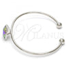 Rhodium Plated Individual Bangle, with Paradise Shine Swarovski Crystals, Polished, Rhodium Finish, 07.239.0010.1 (02 MM Thickness, One size fits all)