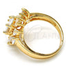 Oro Laminado Multi Stone Ring, Gold Filled Style with White Cubic Zirconia, Polished, Golden Finish, 01.210.0050.08 (Size 8)