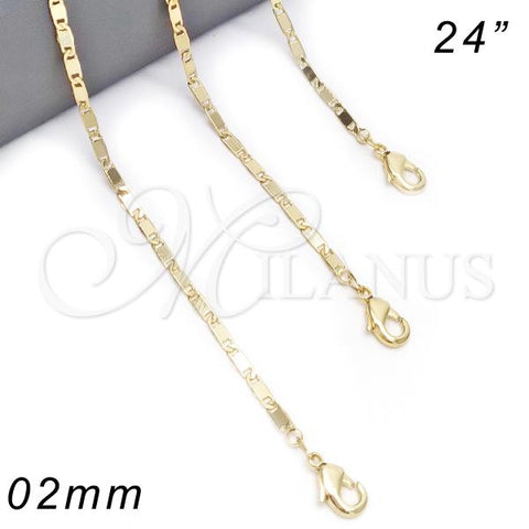 Oro Laminado Basic Necklace, Gold Filled Style Polished, Golden Finish, 04.213.0085.24
