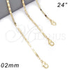 Oro Laminado Basic Necklace, Gold Filled Style Polished, Golden Finish, 04.213.0085.24