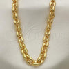 Oro Laminado Basic Necklace, Gold Filled Style Mariner and Puff Mariner Design, Polished, Golden Finish, 04.63.1393.24