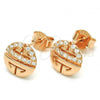 Sterling Silver Stud Earring, with White Cubic Zirconia, Polished, Rose Gold Finish, 02.336.0115.1