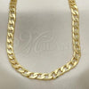 Oro Laminado Basic Necklace, Gold Filled Style Curb Design, Polished, Golden Finish, 5.222.002.28
