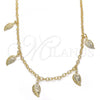 Oro Laminado Pendant Necklace, Gold Filled Style Leaf Design, Polished, Golden Finish, 04.63.1374.18