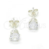 Sterling Silver Stud Earring, with White Cubic Zirconia, Polished, Silver Finish, 02.63.2606