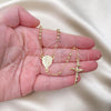 Gold Tone Thin Rosary, Altagracia and Crucifix Design, Polished, Golden Finish, 09.213.0002.18.GT