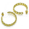 Oro Laminado Medium Hoop, Gold Filled Style Curb Design, Polished, Golden Finish, 02.210.0755.30