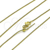 Oro Laminado Basic Necklace, Gold Filled Style Rat Tail Design, Polished, Golden Finish, 04.341.0133.20