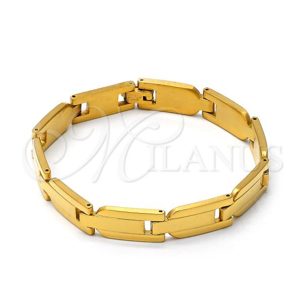 Stainless Steel Solid Bracelet, Polished, Golden Finish, 03.63.1411.08