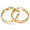 Oro Laminado Medium Hoop, Gold Filled Style Diamond Cutting Finish, Golden Finish, 02.261.0003.40