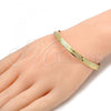 Oro Laminado Basic Bracelet, Gold Filled Style Herringbone Design, Polished, Golden Finish, 5.221.005.2.08