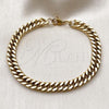 Stainless Steel Basic Bracelet, Curb Design, Polished, Golden Finish, 03.256.0001.09