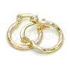 Oro Laminado Small Hoop, Gold Filled Style Diamond Cutting Finish, Tricolor, 02.96.0079.2.15